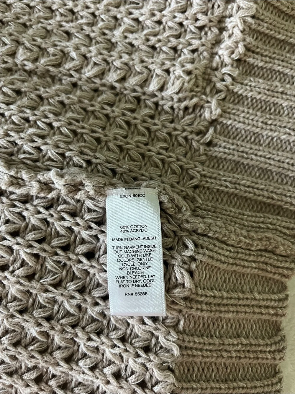 Express Open-Front Chunky Knit Cardigan in Taupe